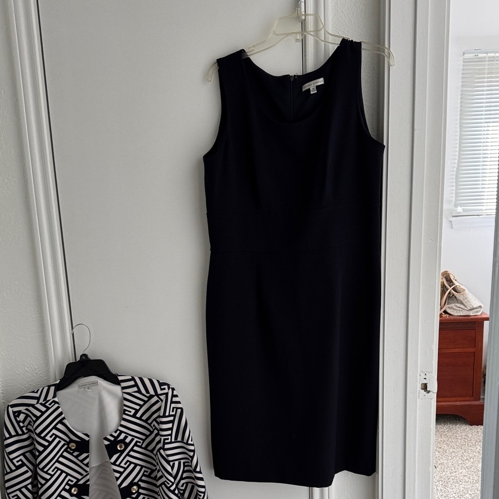 Navy and white Geometric Dress w Jacket
